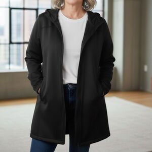 Totes Black Hooded Raincoat for Women size 2XL